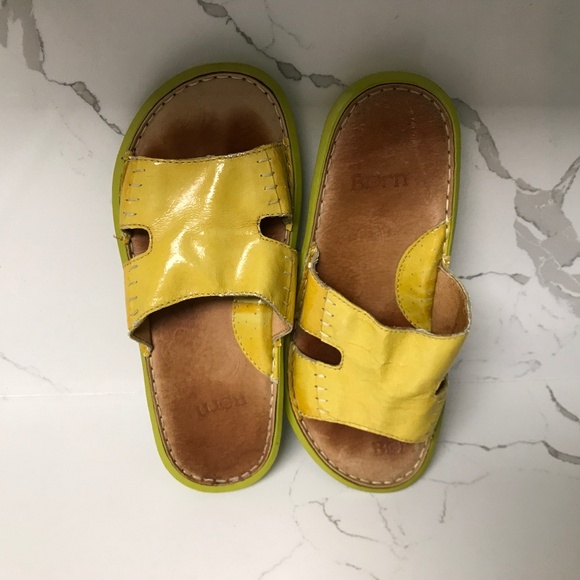 Born Slip on Yellow Leather Sandal EU 36 Women Shoes - Picture 1 of 9